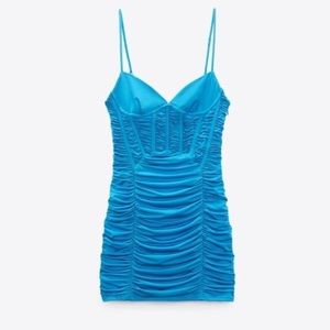 ZARA DRAPED CORSET DRESS NWT